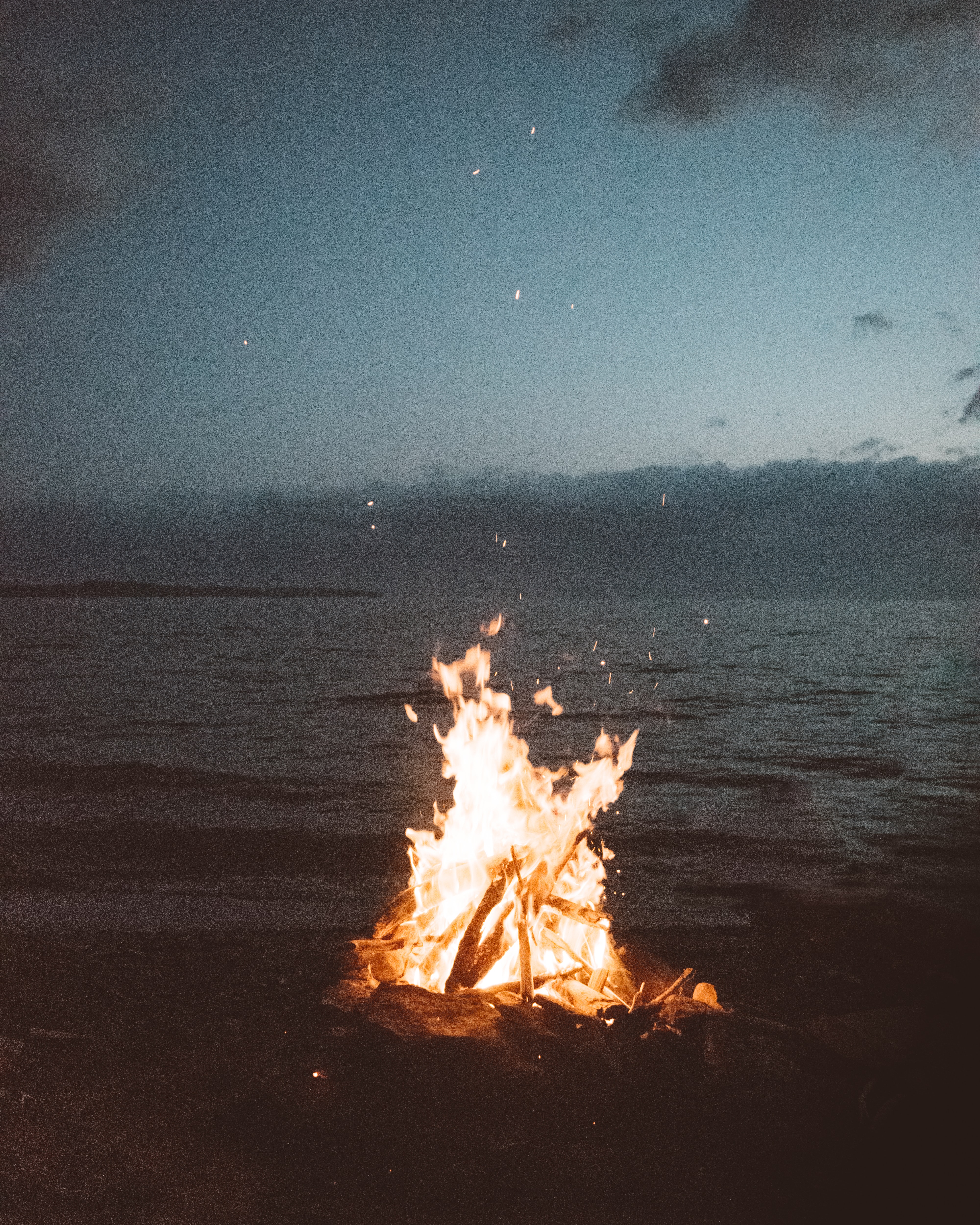 beach campfire
